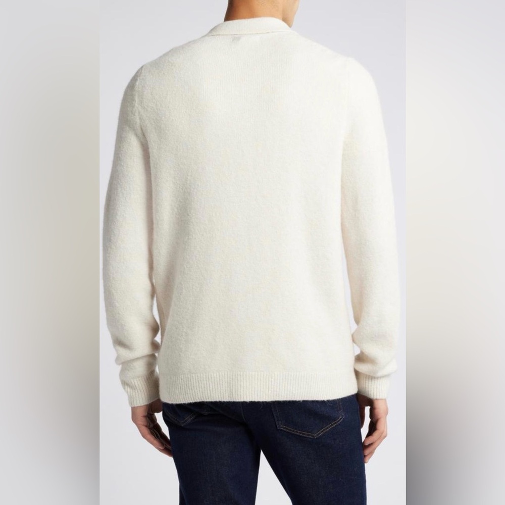 Treasure & Bond Men’s Ivory Alpaca/Merino Wool Button-Front Cardigan Size L NWT - Picture 3 of 10